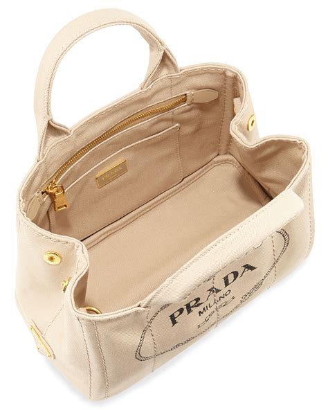 prada canvas shopping tote